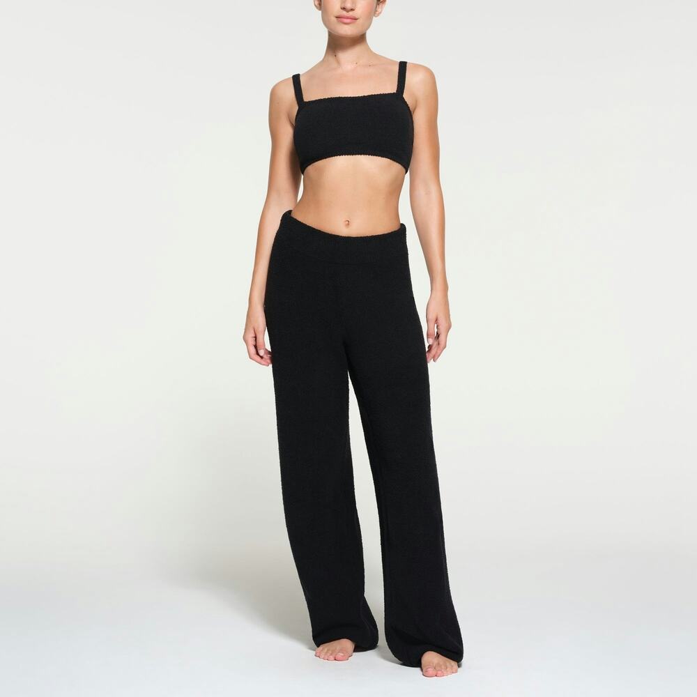 SKIMS Cozy Knit Straight Pant Onyx Black Size Small NWT Sold Out Retail $88